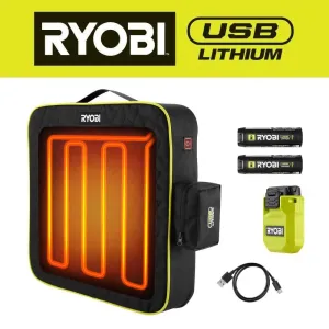 Open Box -  USB Lithium Cordless Heated Cushion Kit with (2) 2.0 Ah Batteries and Charging Cable