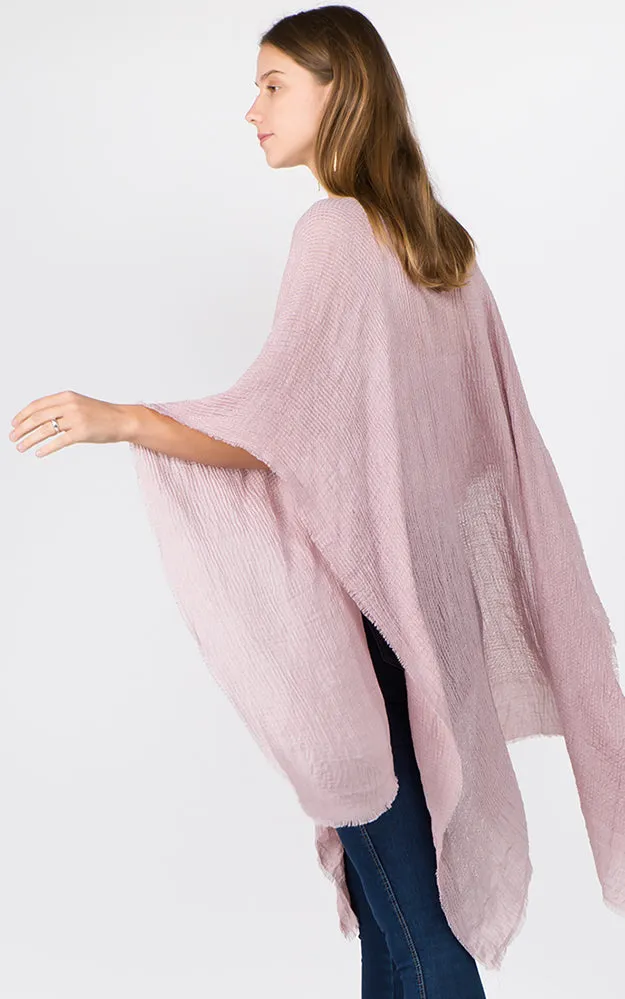 RA1C83 Solid Color Ruana Kimono