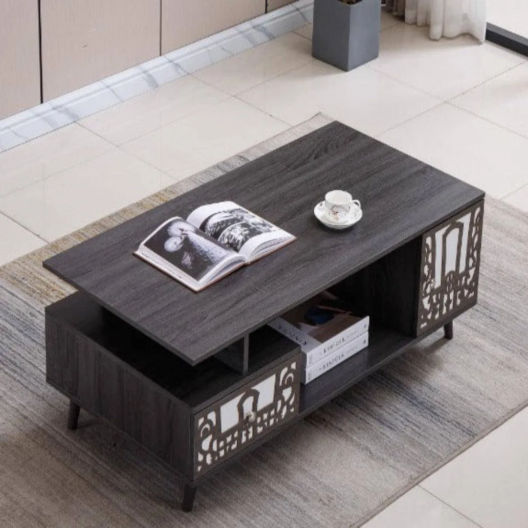 Rustic Coffee Table Grey Wood - CT-103