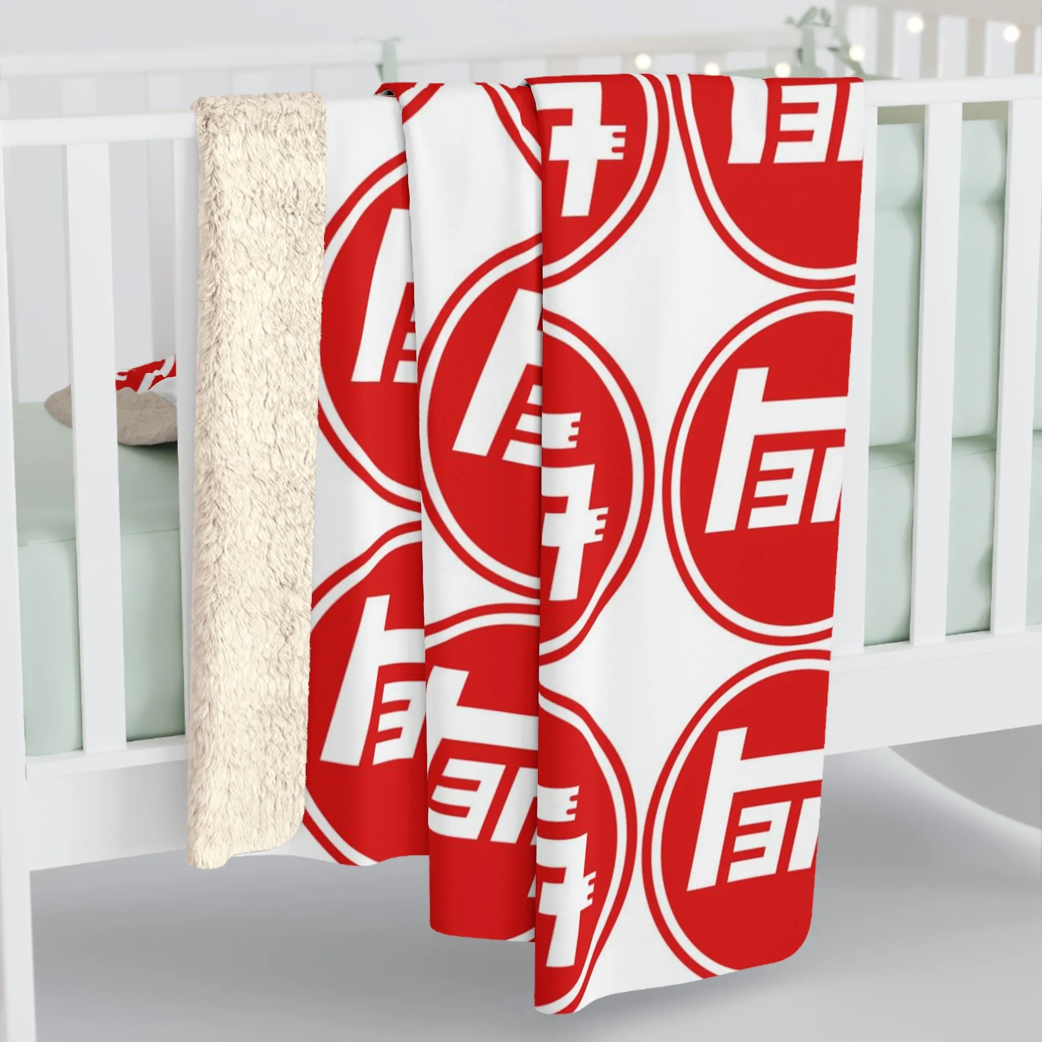 TEQ Red White Design Sherpa Fleece Blanket - Reefmonkey