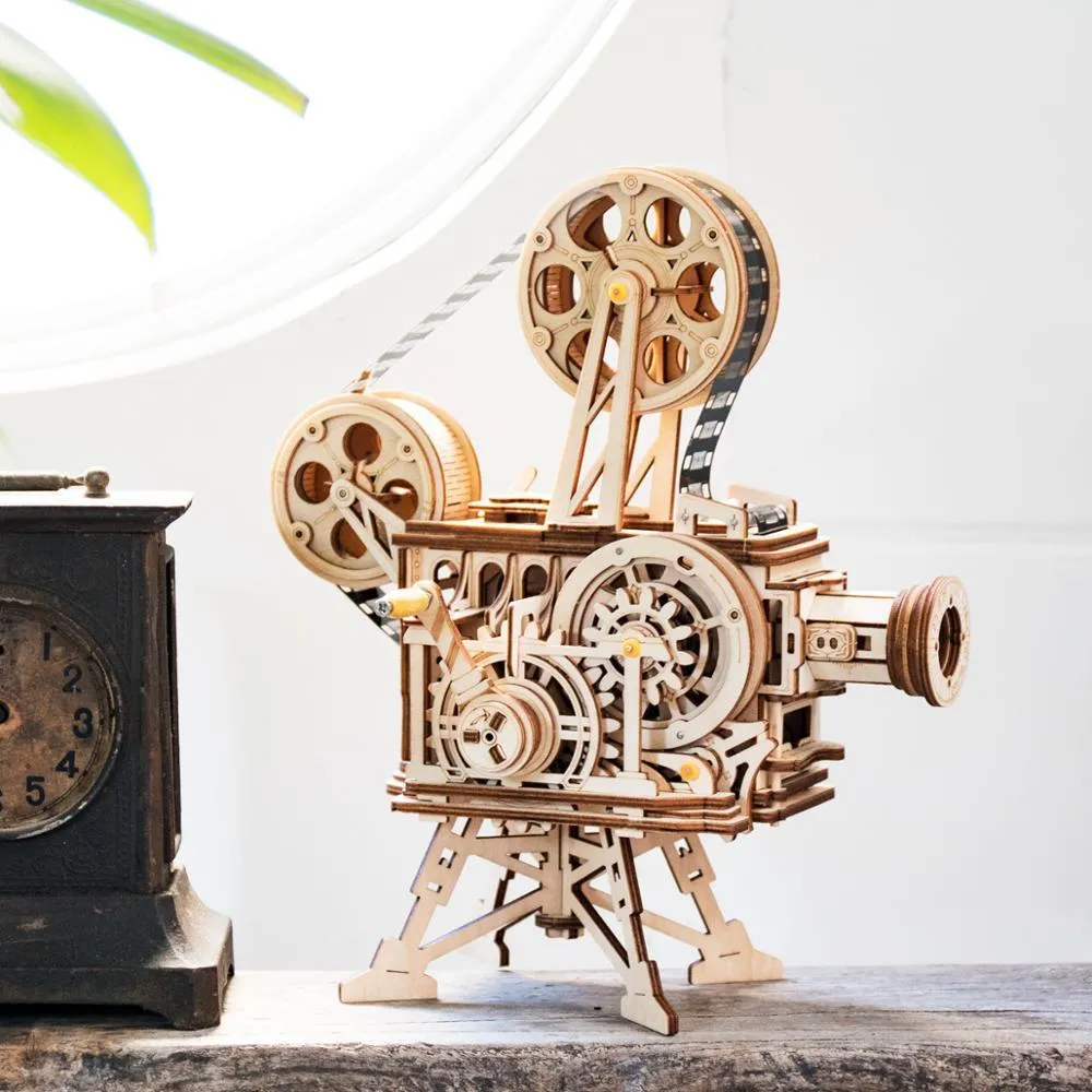 Vintage Diy 3D Hand Crank Film Projector  Toy Gift for Children Adult