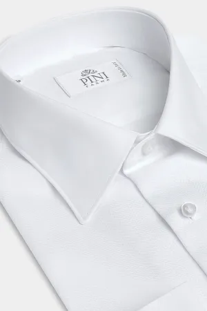 White tuxedo piqu BIB front Shirt - Made in Italy