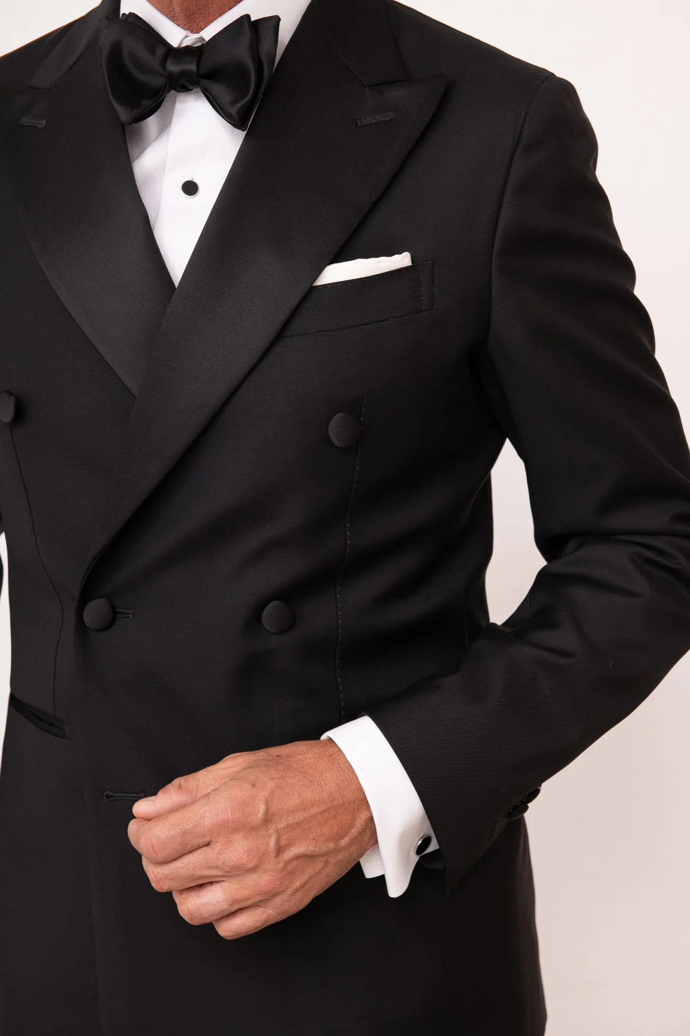 White tuxedo piqu BIB front Shirt - Made in Italy