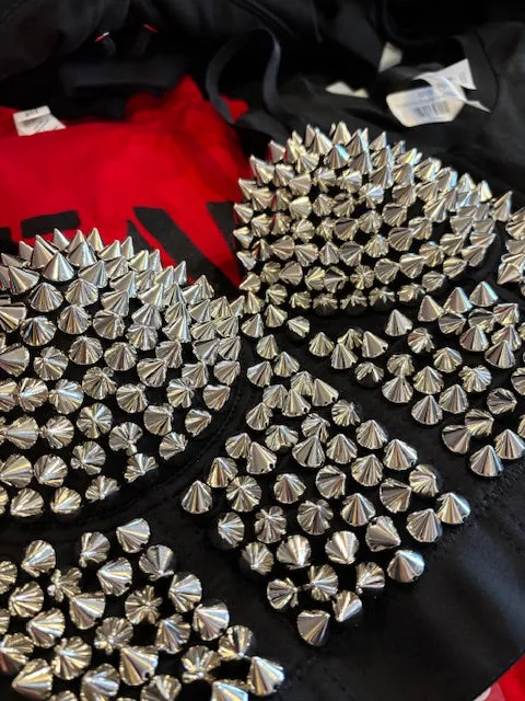 Xenia Silver Studded Crop Top
