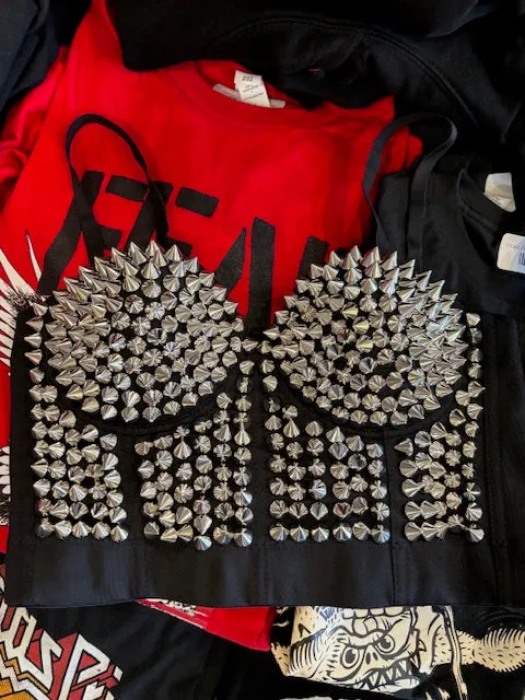 Xenia Silver Studded Crop Top