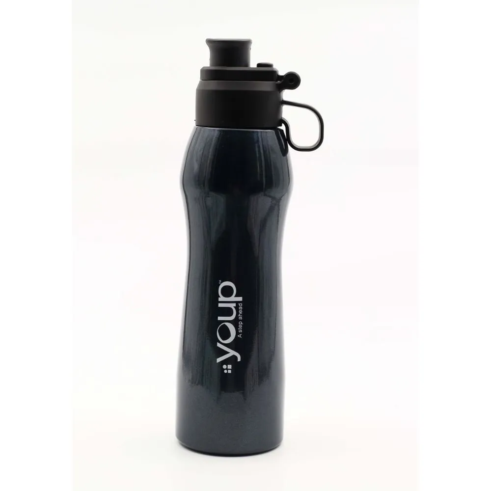 Youp Thermosteel Insulated Black Color Water Bottle Maisy - 600 Ml